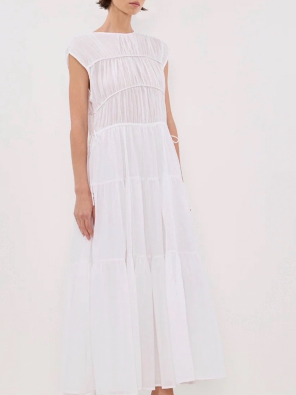 NWT DISSH White Sleeveless Tiered Maxi Dress - Picture 9 of 9